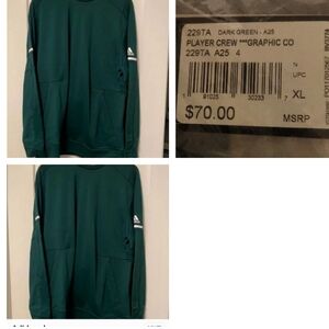 Adidas Men's Dark Green Crew Neck Sweater